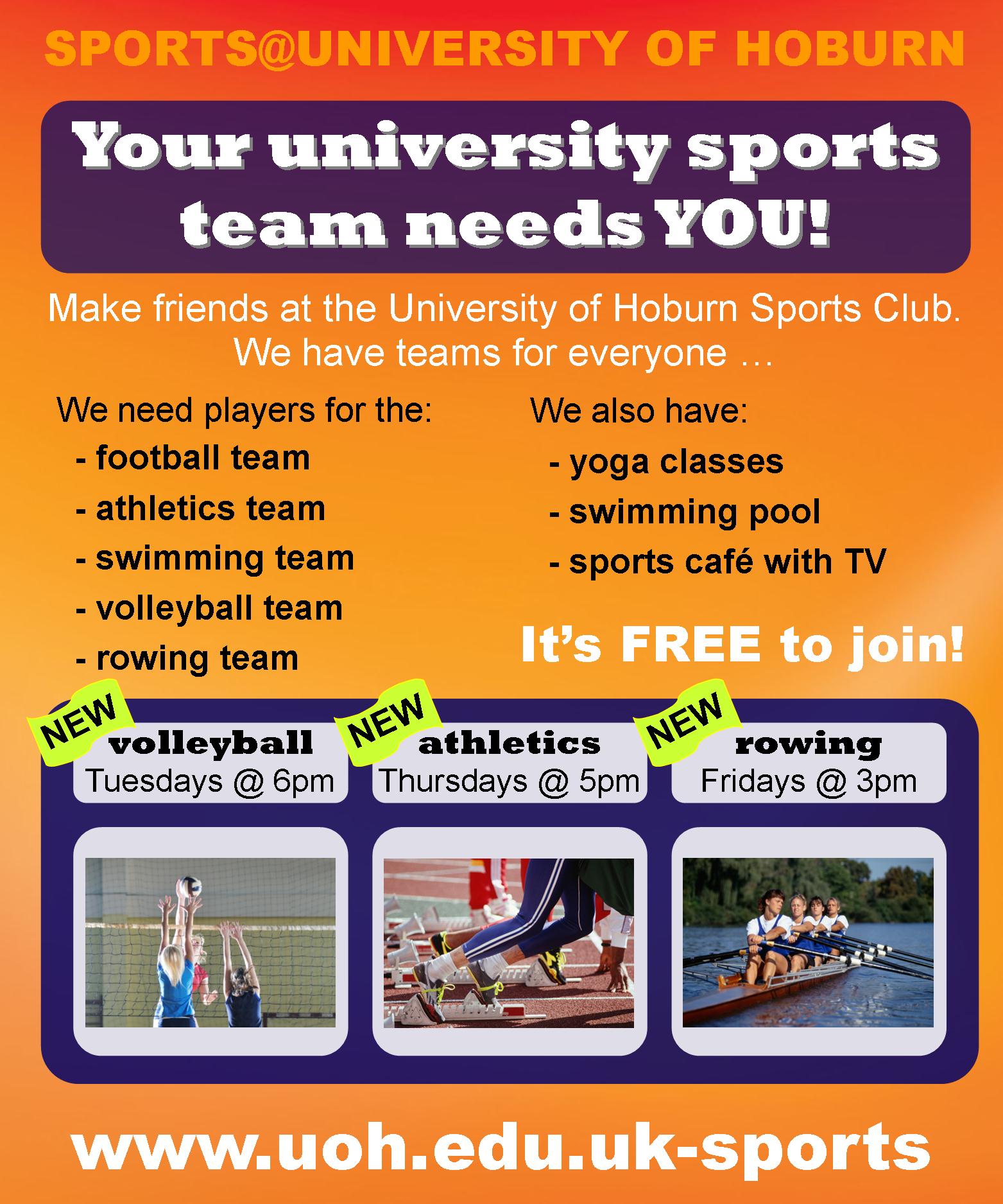 Sports club poster