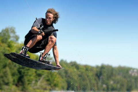 A wakeboarder